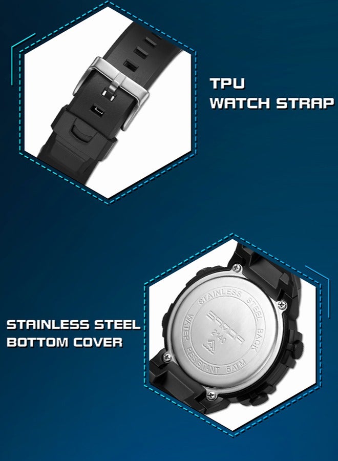 Sanda Unisex Outdoor Glow-In-The-Dark Waterproof Watch With Alarm Clock 2140 - Image 5