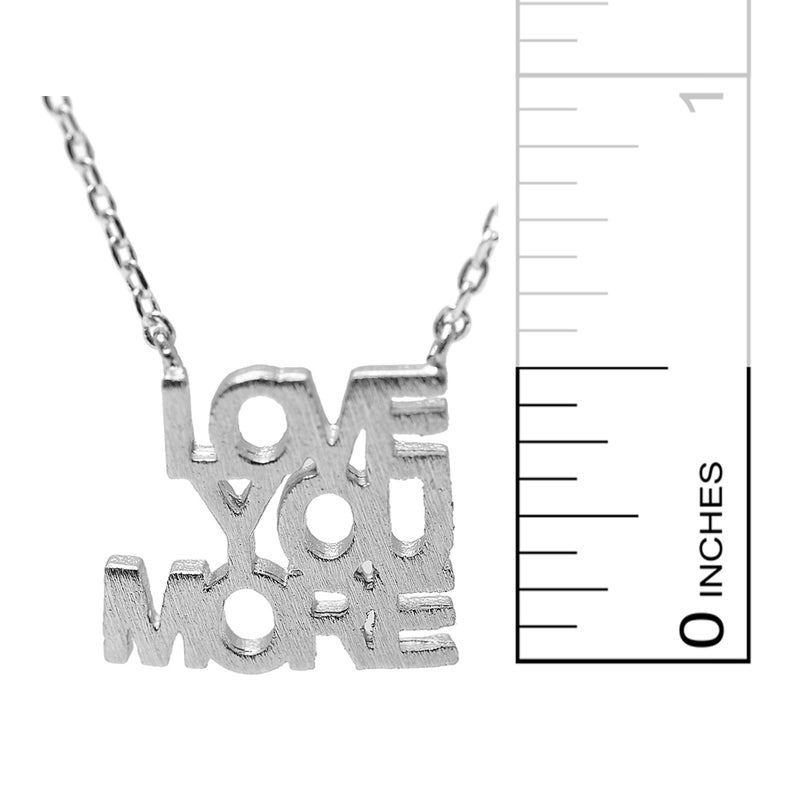 Spinningdaisy Handcrafted Love You More Script Necklace Silver - Image 4