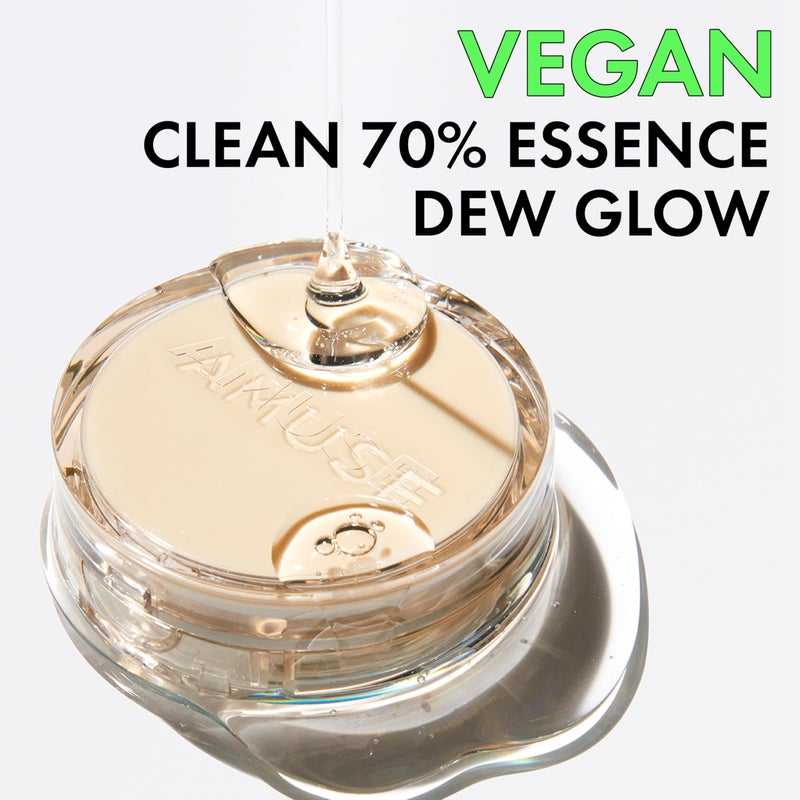 AMUSE SEOUL Dew Jelly Vegan Cushion Foundation Glow Dewy Finish Clean Beauty Dry and Sensitive Skin Eco-Friendly (02 NUDE REFILL) - Image 3