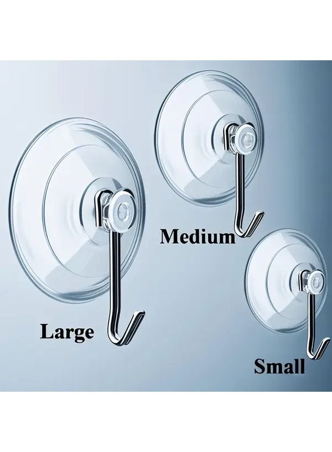 Medium 12pcs Strong Adhesive Hooks Wall Mounted Reusable Transparent Suction Cup Metal Hooks for Towels Clothes Kitchen Bathroom - Image 5