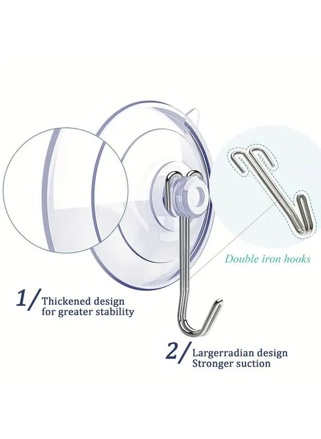 Medium 12pcs Strong Adhesive Hooks Wall Mounted Reusable Transparent Suction Cup Metal Hooks for Towels Clothes Kitchen Bathroom - Image 3