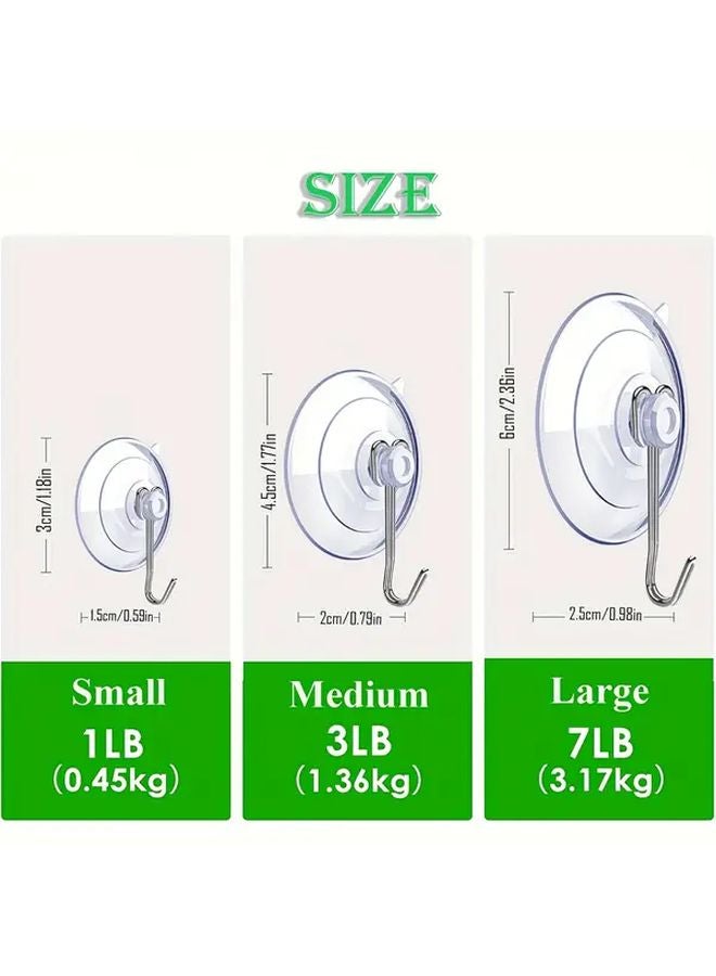 Medium 12pcs Strong Adhesive Hooks Wall Mounted Reusable Transparent Suction Cup Metal Hooks for Towels Clothes Kitchen Bathroom - Image 4