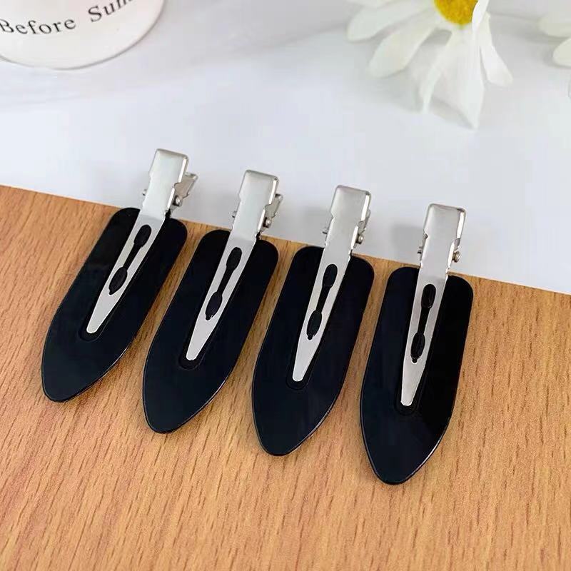 Generic Ouyang Nana Invisible Clip Hairpin Girls Seamless Side Duckbill Clip Korean ins Headwear Bangs Clip Black 4 piece set (separate card packaging) 