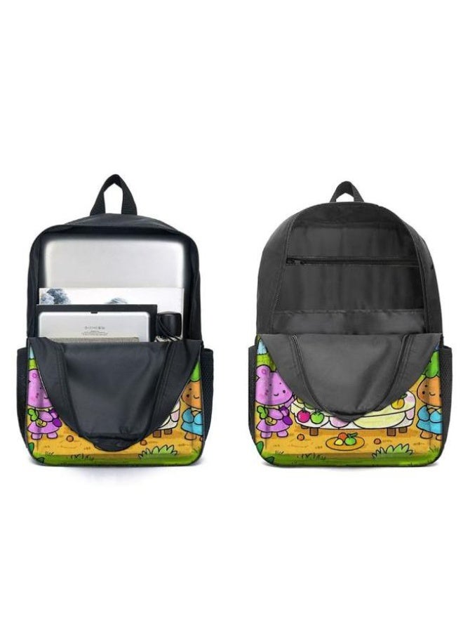 Cartoon three-piece schoolbag with zipper - 1202