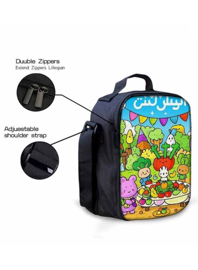 Cartoon three-piece schoolbag with zipper - 1202