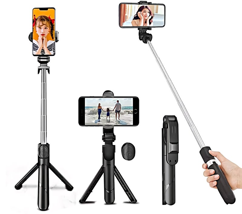 NAFA Portable Selfie Stick Tripod with Wireless Bluetooth Remote and Tripod Stand - Image 1