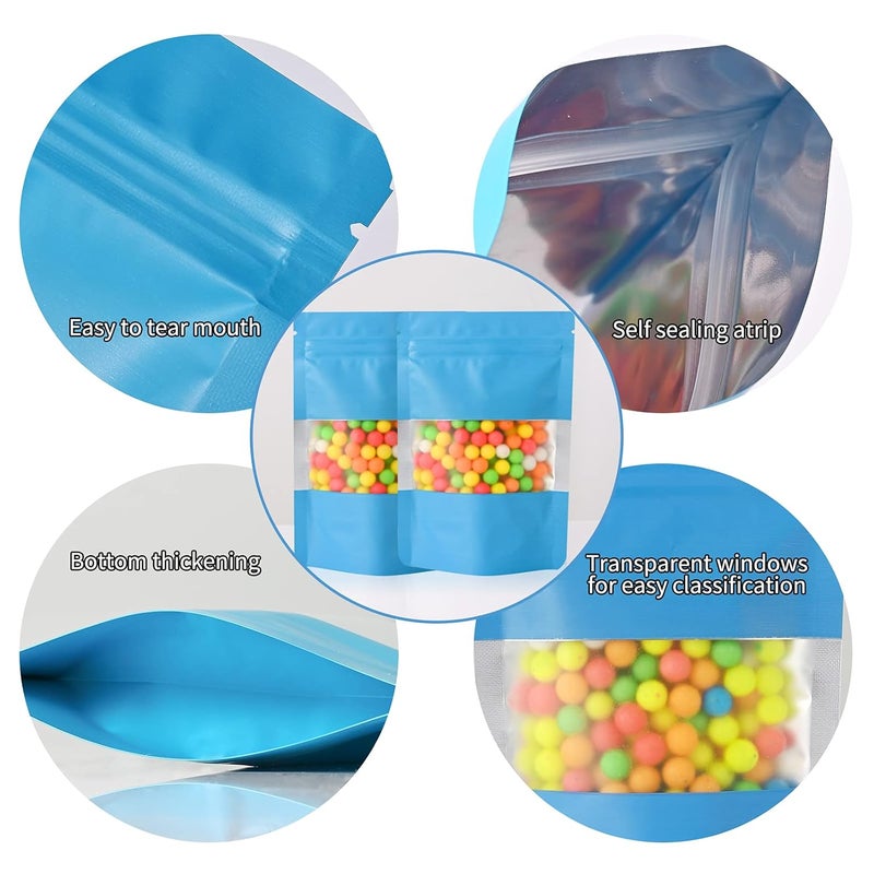 TRUE SHOP THE ULTIMATE SOLUTION FOR FOOD STORAGE FOIL POUCH STANDUP BAGS WITH SELFSEALING TECHNOLOGY MATT BLUE 50 GRAM 6INCHx3INCH or14CMx8CM PACK OF 20
