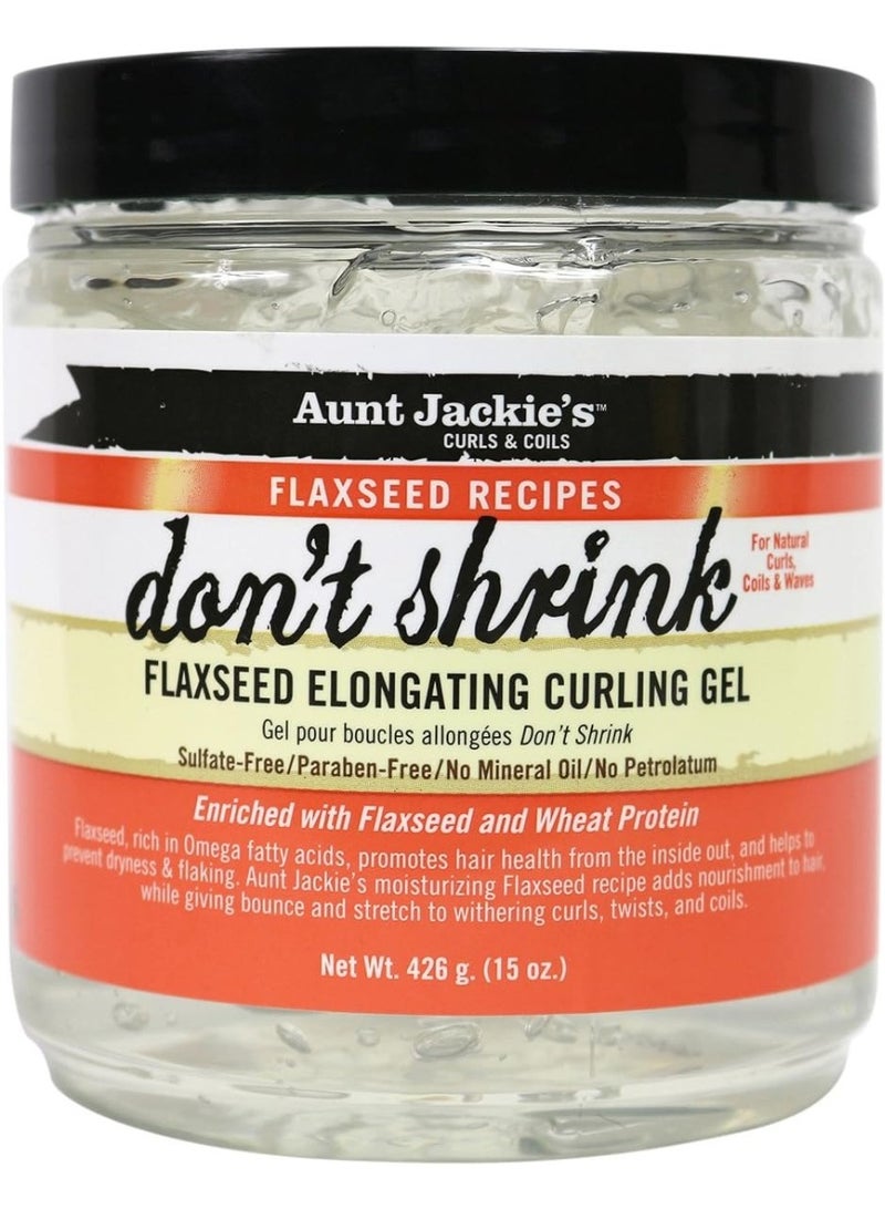 Aunt Jackie's Don't Shrink Flaxseed Elongating Curling Gel, 15oz - Image 1