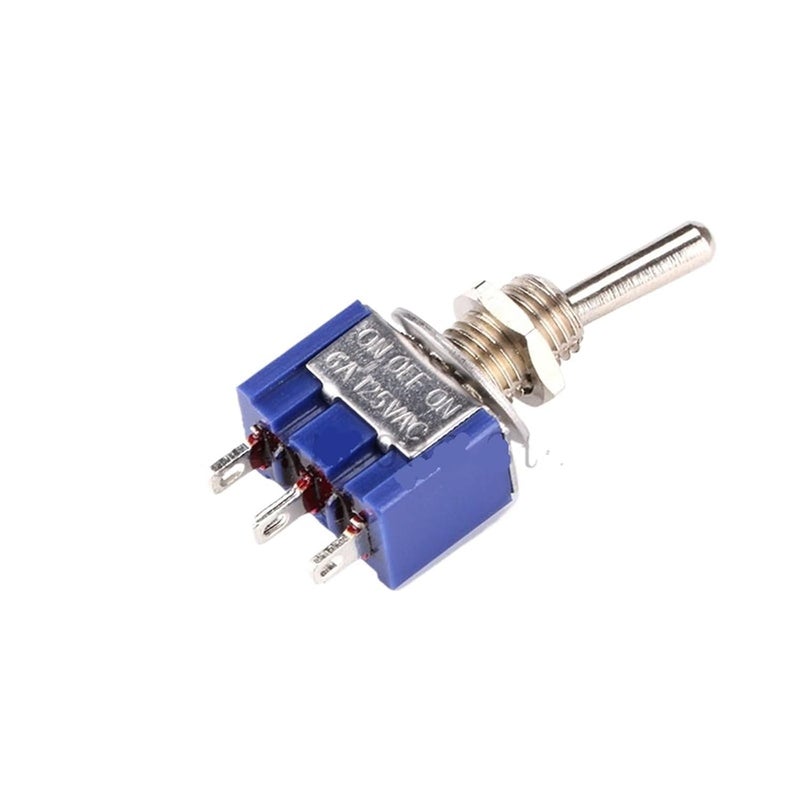 MTS102 Mini Toggle Switch 6A 125VAC SPDT DPDT On Off Waterproof Cap Blue 5pcs - Image 4