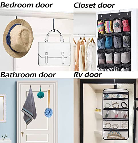 MISSLO 4 Pack Metal Over The Door Hook for Hanging Towels Rack Heavy Duty Door Hanger Organizer for Hang Clothes Coats in Bathroom Bedroom - Image 5