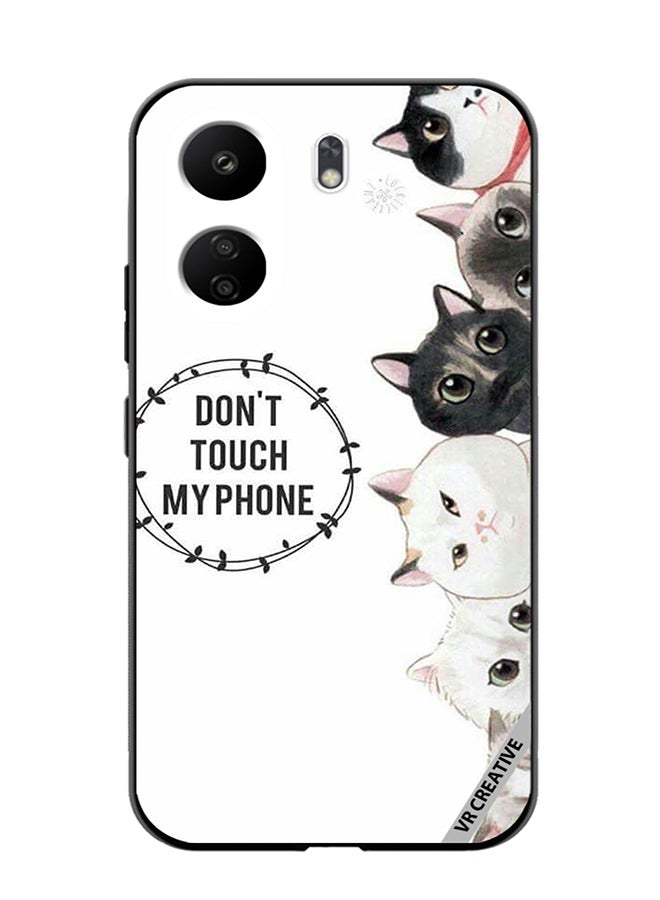 VR CREATIVE Protective Case Cover For Xiaomi Redmi 13C Cats Don't Touch My Phone Design Multicolour - Image 1