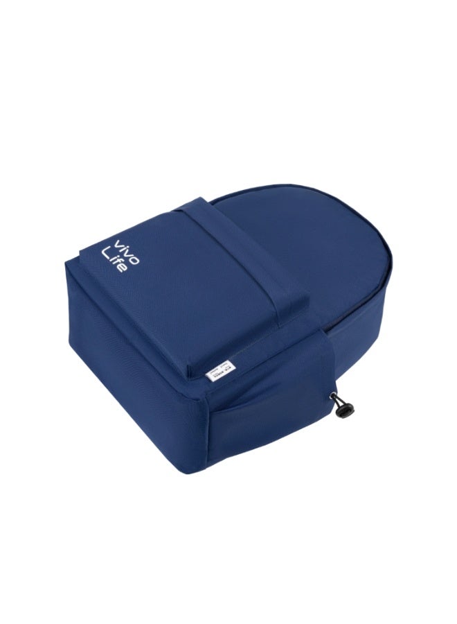 vivoLife Lightweight Large-Capacity Waterproof Backpack - Deep Blue | Multi-functional Commuting & Travel Backpack with 16-inch Laptop Compartment, Hidden Phone Pocket, and Adjustable Shoulder Straps - Image 3