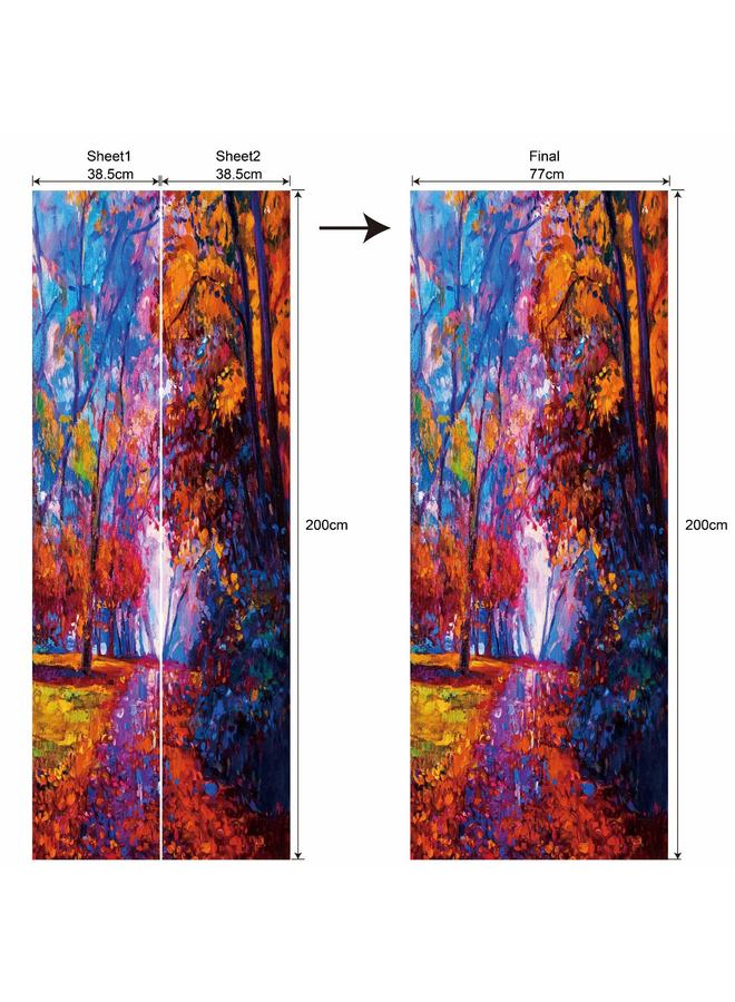 Bluejw Landscape Series Decorative Stickers Simulation Door Stickers Removable Waterproof Bedroom Living Room Renovation Pvc Wall Stickers A Generation Of Hair - Image 1