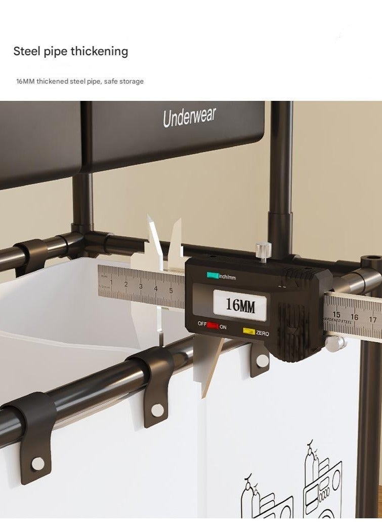 والالا فارز الغسيل 4 أقسام مع رف تخزين علوي، سلة غسيل لتنظيم الملابس المتسخة بكفاءة، سلة غسيل بسعة كبيرة و4 أكياس قابلة للإزالة - Image 3