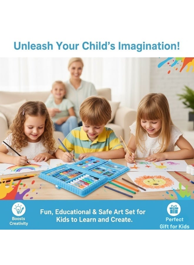 لوكاداه مجموعة فنية للأطفال مكونة من 68 قطعة - مجموعة رسم وتلوين مع أقلام تلوين، أقلام ملونة، ألوان زيتية، ألوان مائية، أقلام رسم، فرشاة، مسطرة، ممحاة ومبراة - لوازم فنية إبداعية للبنات، الأولاد، الأطفال، الفنانين المراهقين - Image 5