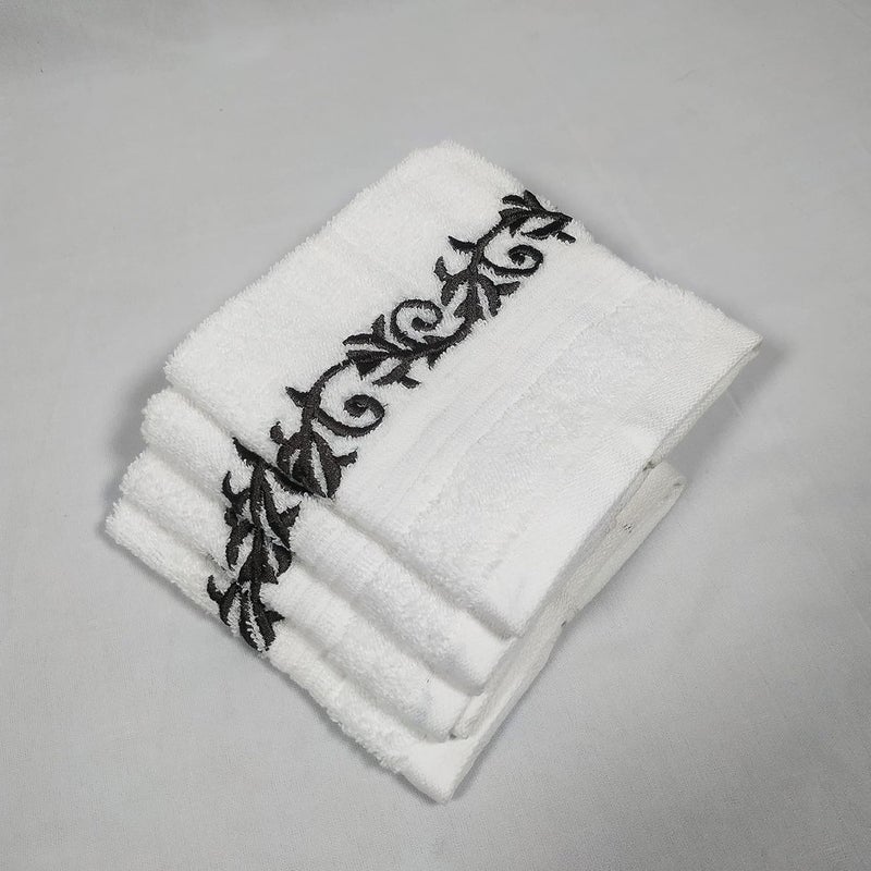 LUXELIFE LUXELIFE Black Branch Embroidery FACE Towels - Image 3