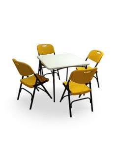 SunBoat Commerce 5-piece space saving folding furniture set - 88cm table with 4 chairs  - Image 1