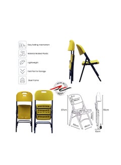 SunBoat Commerce 5-piece space saving folding furniture set - 88cm table with 4 chairs  - Image 2