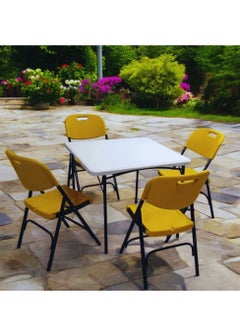 SunBoat Commerce 5-piece space saving folding furniture set - 88cm table with 4 chairs  - Image 5