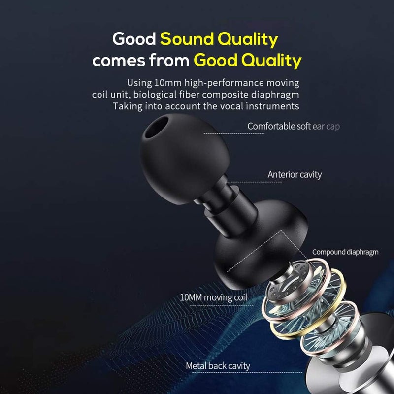 PTron Pride Lite HBE (High Bass Earphones) in-Ear Wired Headphones with in-line Mic, 10mm Powerful Driver for Stereo Audio, Noise Cancelling Headset with 1.2m Tangle-Free Cable & 3.5mm Aux - (Black) - Image 5