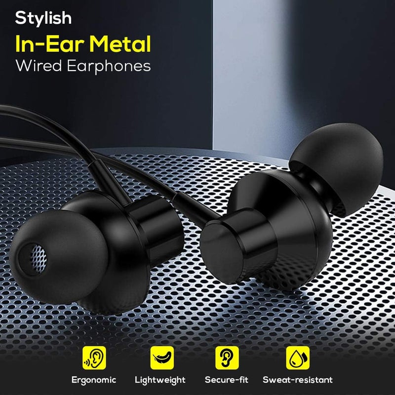 PTron Pride Lite HBE (High Bass Earphones) in-Ear Wired Headphones with in-line Mic, 10mm Powerful Driver for Stereo Audio, Noise Cancelling Headset with 1.2m Tangle-Free Cable & 3.5mm Aux - (Black) - Image 3
