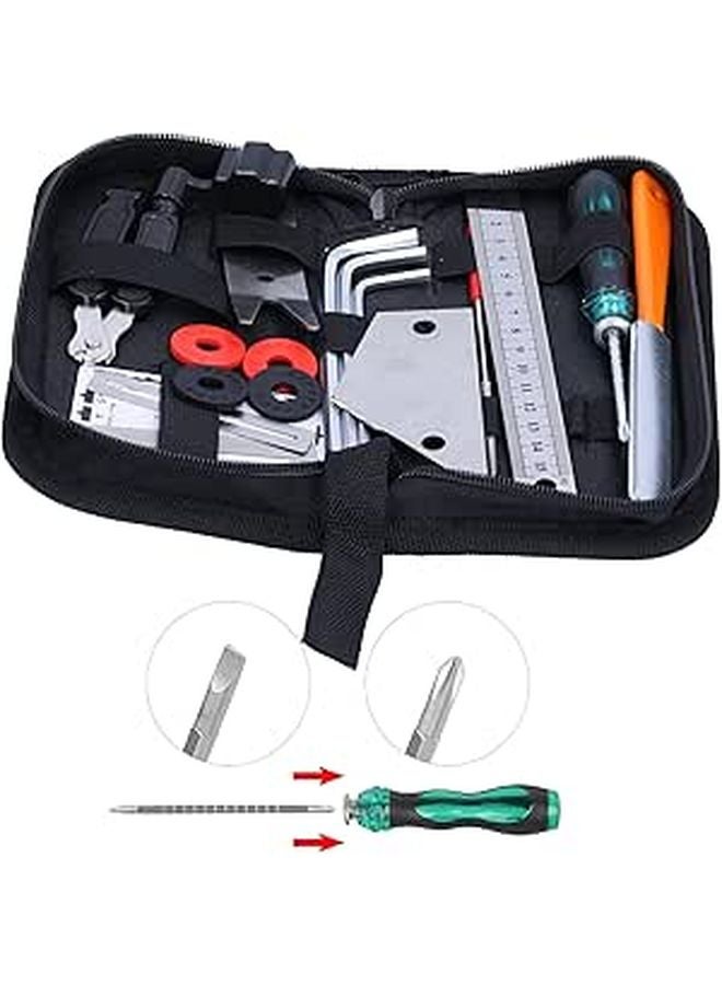 Guitar Repair Kit With String Winder Organizer 20 Pcs Maintenance Tools File Leveling Ruler - Image 1