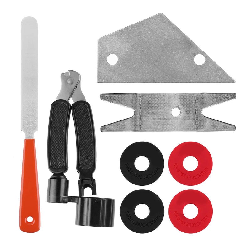 Guitar Repair Kit With String Winder Organizer 20 Pcs Maintenance Tools File Leveling Ruler - Image 3