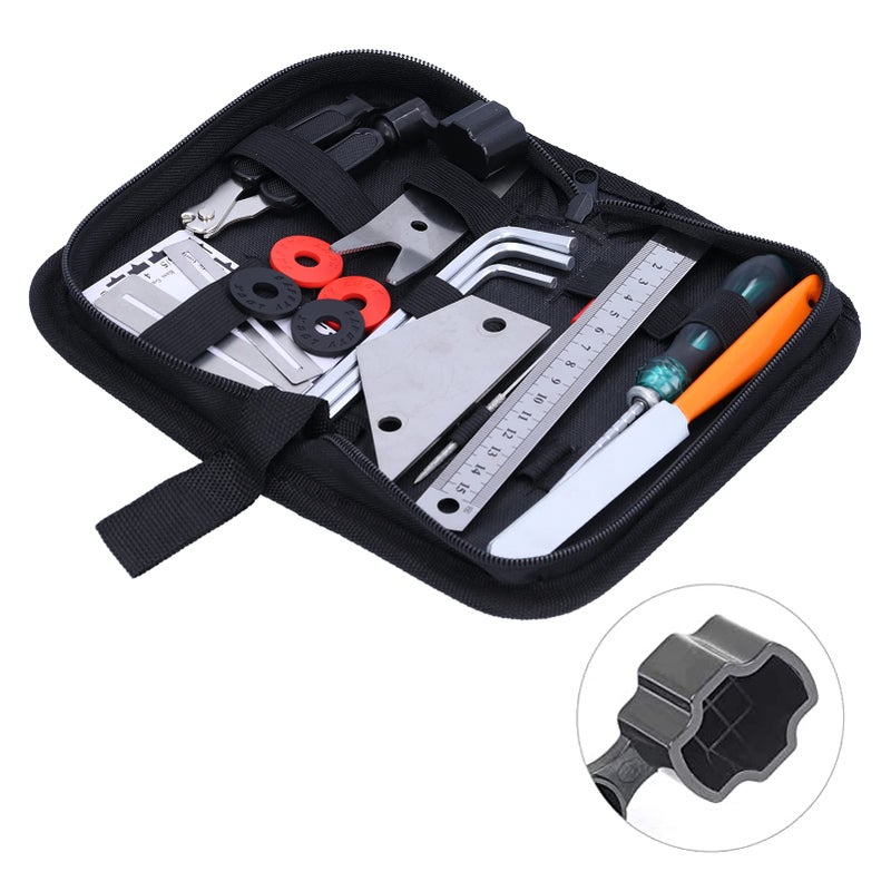 Guitar Repair Kit With String Winder Organizer 20 Pcs Maintenance Tools File Leveling Ruler - Image 4