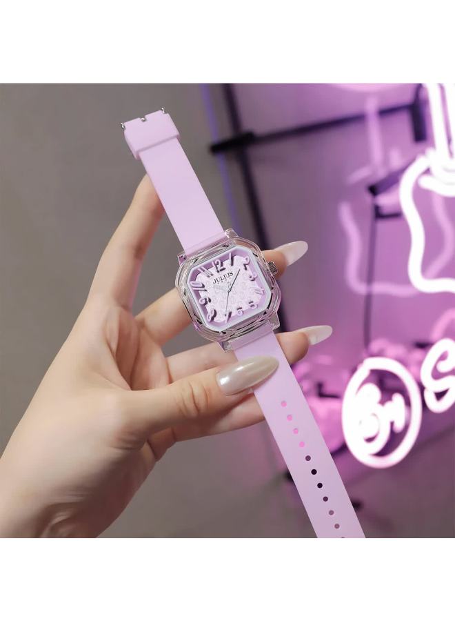 Julius Women's Watch Day Gift, Dopamine Gift For Girls, Student Sports Luminous Waterproof Quartz Wrisch - Image 2