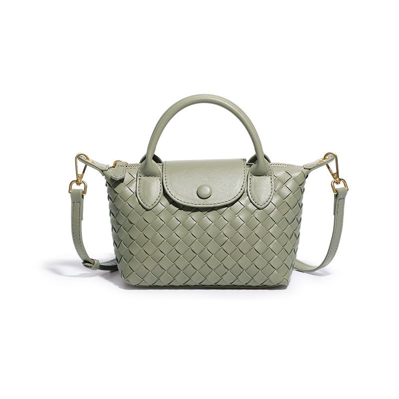 Handwoven PU Leather Tote Bag - Image 4