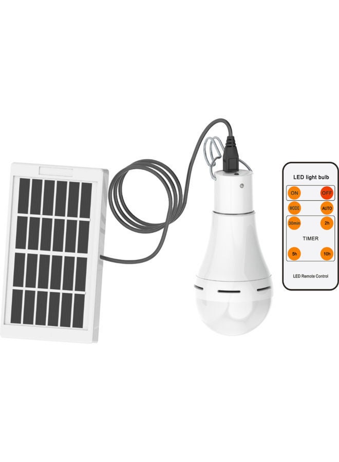 NIBEMINENT 9W Solar Powered LED Light Bulb With Remote White - Image 1