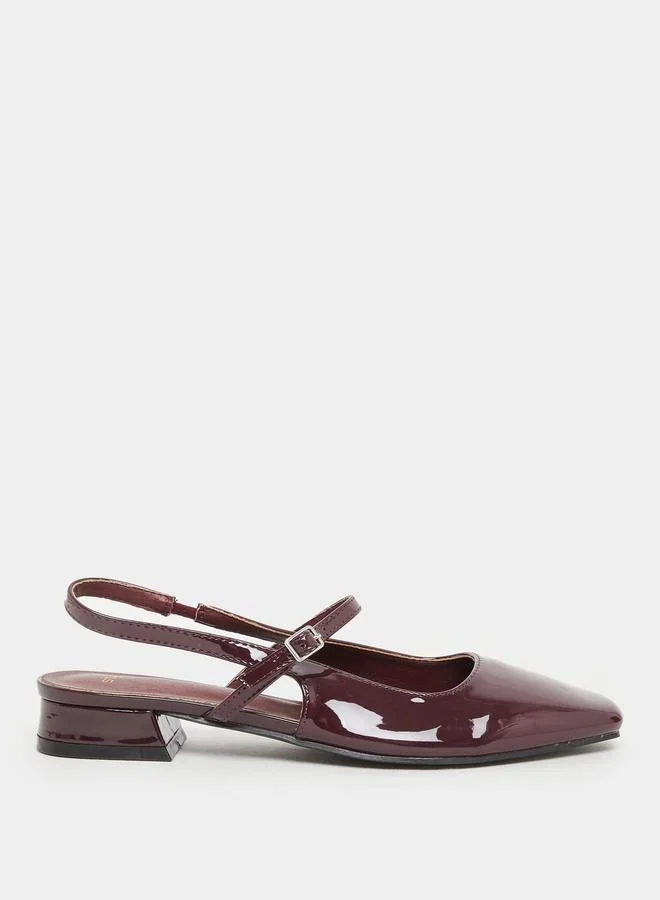 ستايلي Styli Solid Slingback Block Heel Sandals