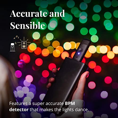 Twinkly Music, Sound Sensor for LED Lights, Bluetooth and Wi-Fi Sensor to Sync with Music and Smart Lights via App, USB Power, Black - Image 4