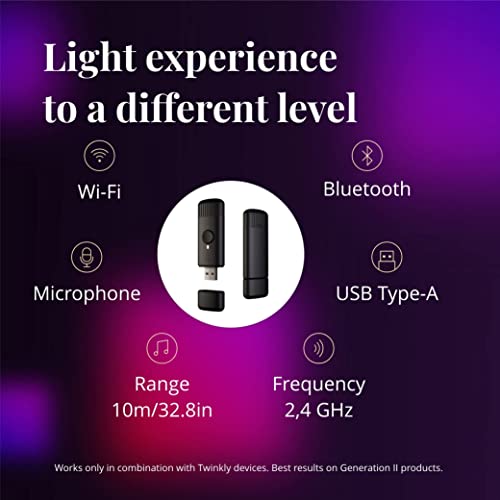 Twinkly Music, Sound Sensor for LED Lights, Bluetooth and Wi-Fi Sensor to Sync with Music and Smart Lights via App, USB Power, Black - Image 5
