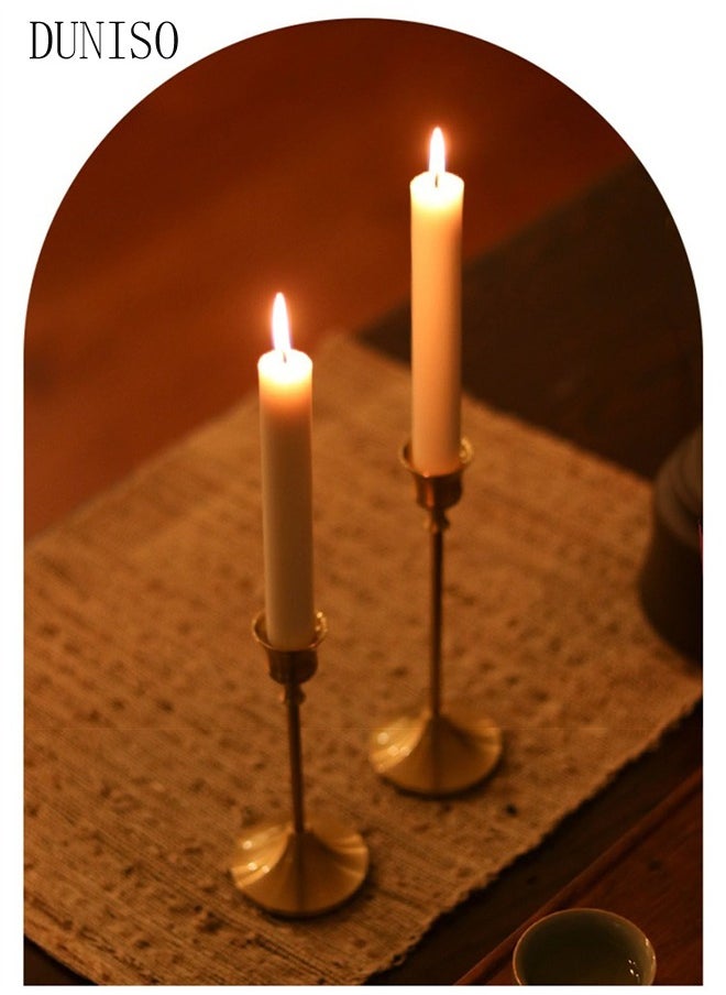 DUNISO A set of three golden candle holders, used for decorating cone-shaped candle holders with anti slip bases, suitable for weddings, dinners, and parties  - Image 2
