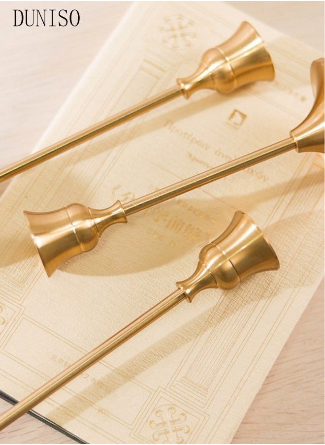 DUNISO A set of three golden candle holders, used for decorating cone-shaped candle holders with anti slip bases, suitable for weddings, dinners, and parties  - Image 4
