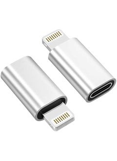 2 Pack USB C Female to Lightning Male Adapter, USB C Adapter Cpatible with iPhones Support Charging and Data Transmission