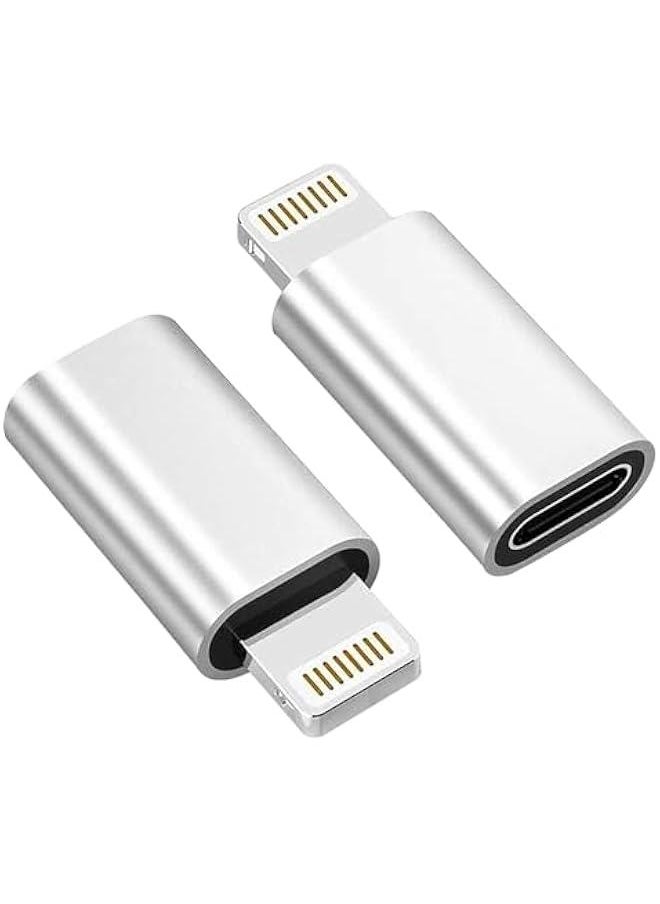 Generic - 2 Pack USB C Female to Lightning Male Adapter, USB C Adapter Cpatible with iPhones Support Charging and Data Transmission - Image 1
