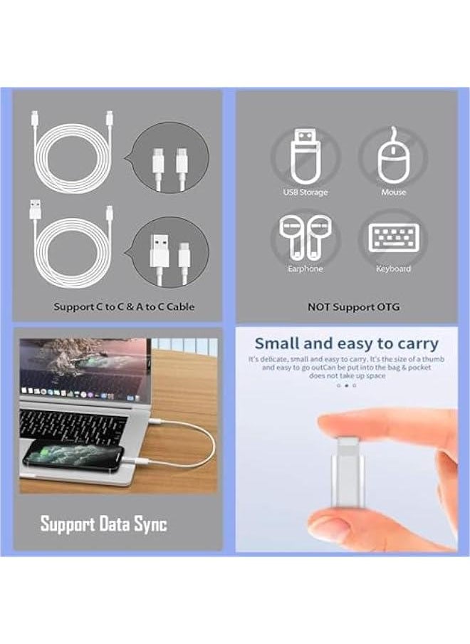 Generic - 2 Pack USB C Female to Lightning Male Adapter, USB C Adapter Cpatible with iPhones Support Charging and Data Transmission - Image 1