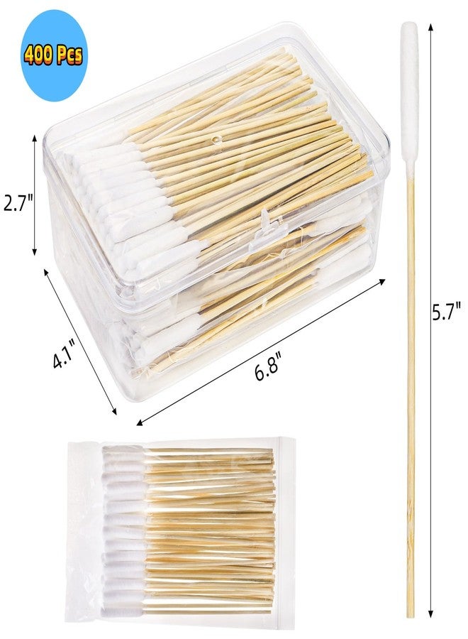 Mezchi 400 Pcs Dog Ear Cleaning Swabs with Storage Box, 6 Inch Long Cotton Swabs with Bamboo Handle for Dogs, Dog Ear Cleaner Tool for Safe Pet Ear Care - Image 2