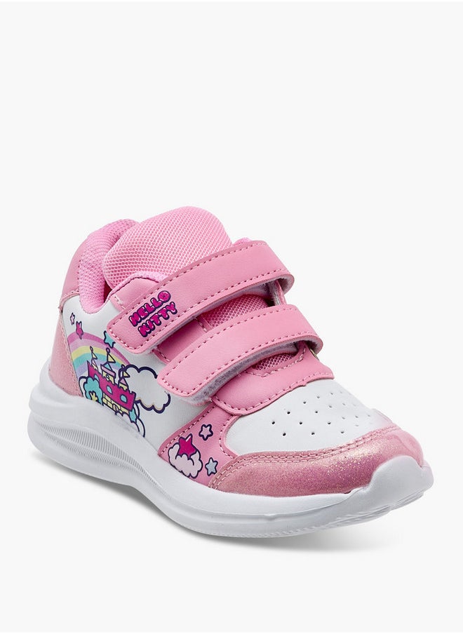 Hello Kitty Girls Print Sneakers with Hook and Loop Closure  - Image 2