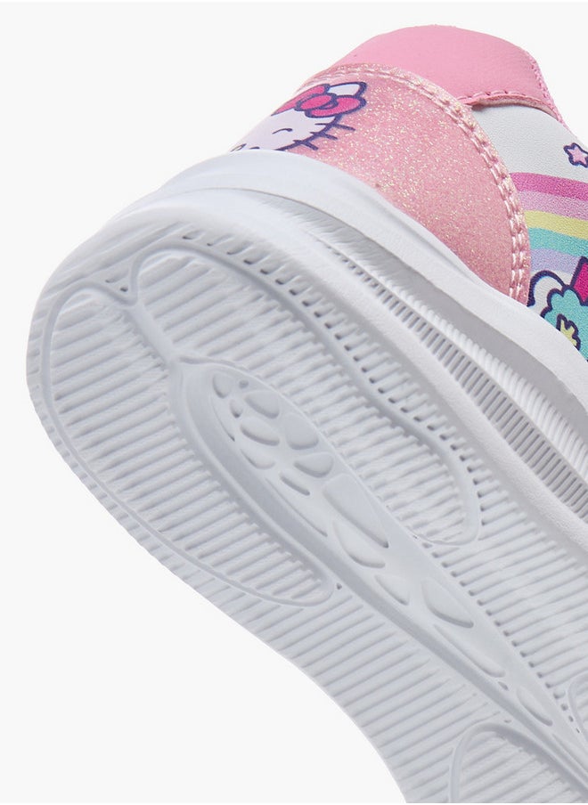 Hello Kitty Girls Print Sneakers with Hook and Loop Closure  - Image 5
