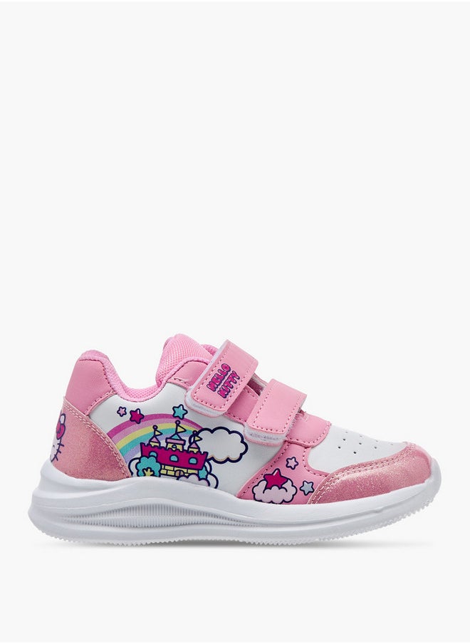 Hello Kitty Girls Print Sneakers with Hook and Loop Closure  - Image 3