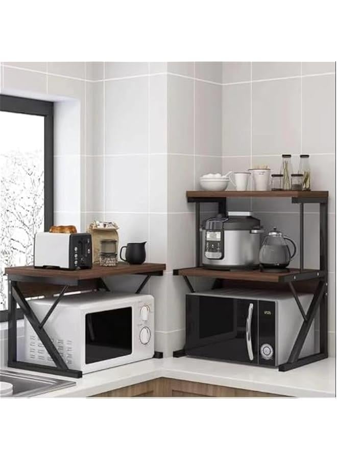 HOOKOR Microwave Stand Oven Storage Rack,3-Tier Kitchen shelving,Microwave Shelf Kitchen Organizer Shelf, Wood Kitchen Counter Spice Rack Desktop for Kitchen (White) - Image 4