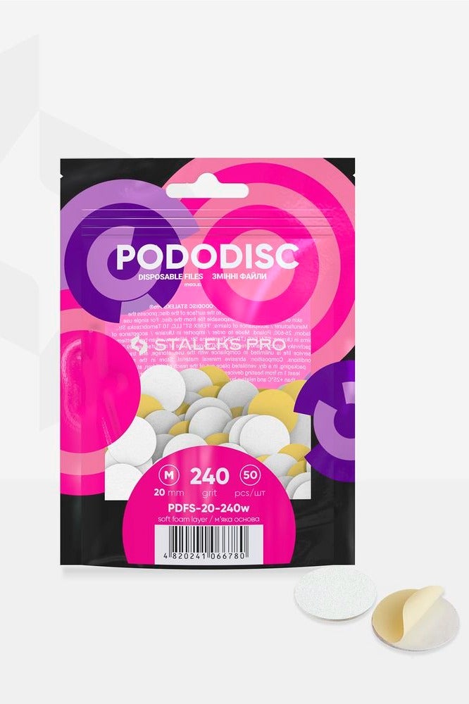 ستالكس برو ستكر قرص البديكير مع طبقة اسفنج (بودو ديسك) مقاس وسط خشونة 240 (50 ستكر) - Image 3