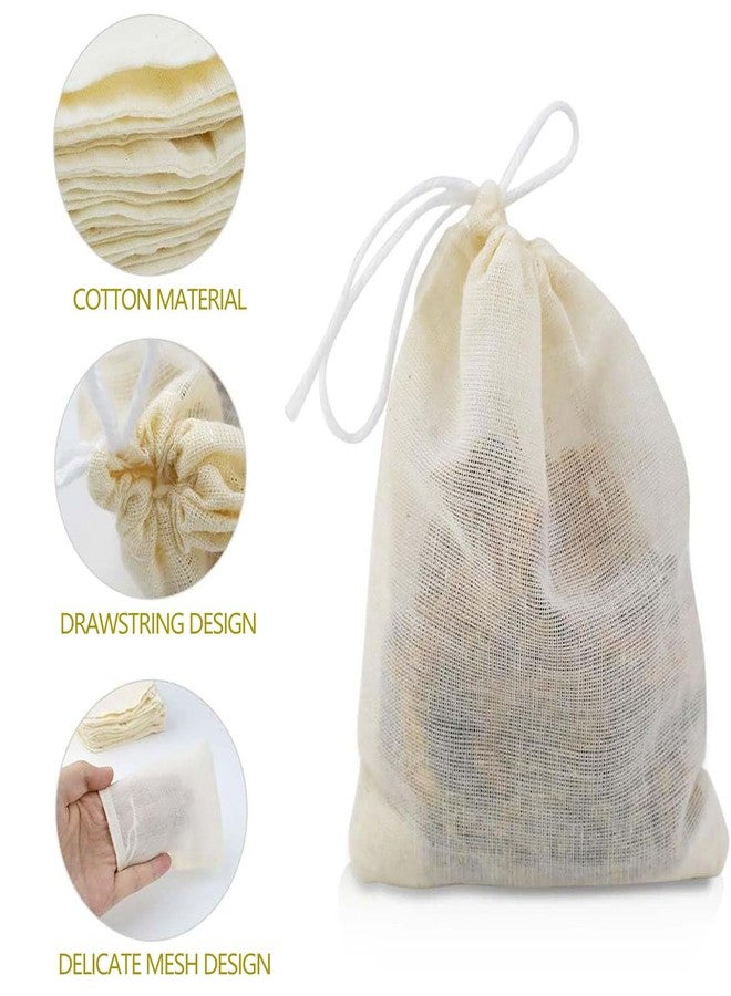 EYBDYB 30 PCS Reusable Cotton Tea Bags with Drawstring – Natural Loose Leaf Tea Filter Bags, Empty Herb & Seasoning Bags for Tea, Coffee, Spices, Soup, and DIY Scented Sachets - Image 2