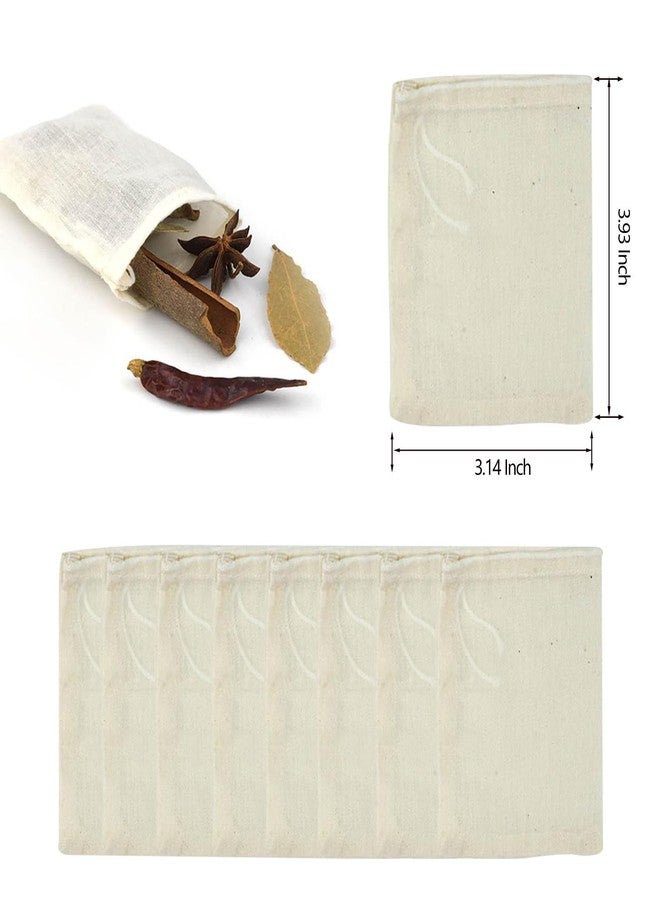 EYBDYB 30 PCS Reusable Cotton Tea Bags with Drawstring – Natural Loose Leaf Tea Filter Bags, Empty Herb & Seasoning Bags for Tea, Coffee, Spices, Soup, and DIY Scented Sachets - Image 5