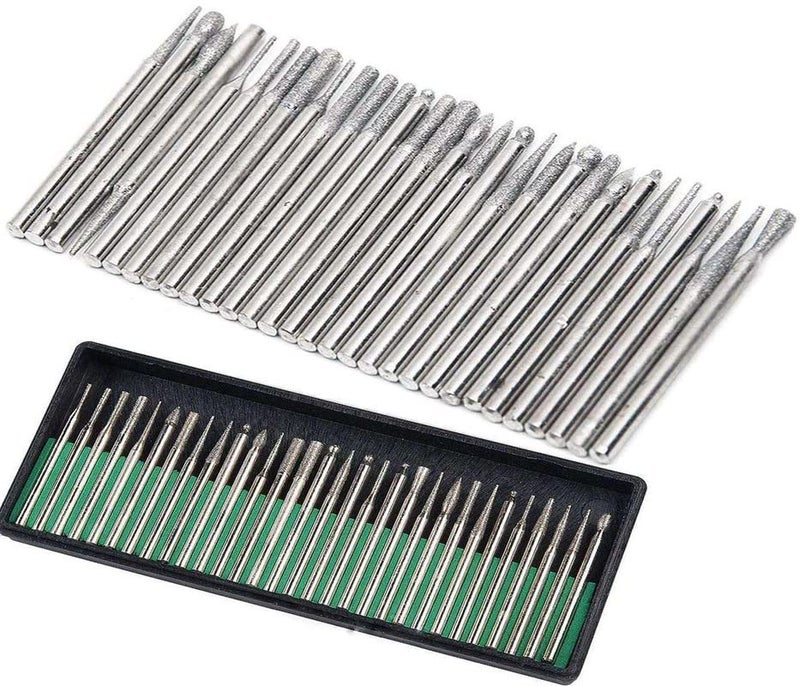 DIY Crafts Pack Of 5 Set 20 Pcs Diamond Burr 30 Pcs Diamond Burr Drill Bits for Engraving Carving Dremel Rotary Tiles Glass Pack Of 5 Set 20 Pcs Diamond Burr - Image 1