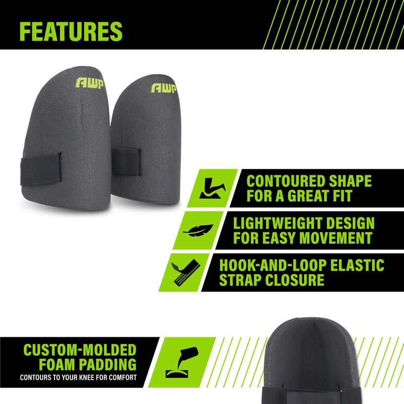 AWP Ultralight Knee Pad | Custom Molded Foam Work Knee Pads for Hardwood, Laminate, Tile, Landscaping, Gardening & More | One Size - Image 4