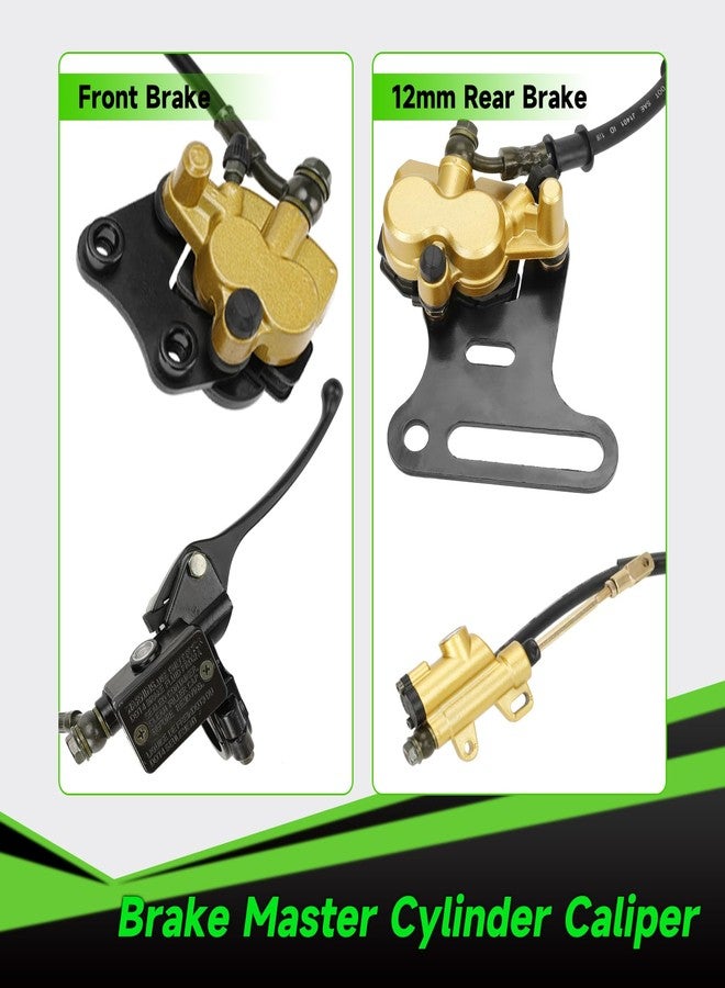 XIKOBY Pit Bike Front Brake & 12mm Rear Hydraulic Disc Brake Caliper Assembly Compatible with Apollo SSR 125cc 110cc Tao Tao Coolster Roketa X-pro 4-Stroke 50cc 70cc 90cc Chinese Dirt Bike Parts - Image 5